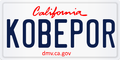 CA license plate KOBEPOR