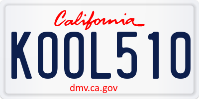 CA license plate KOOL510