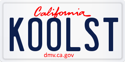 CA license plate KOOLST