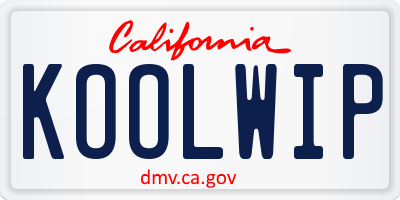 CA license plate KOOLWIP