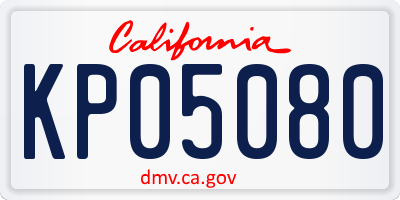 CA license plate KP05080