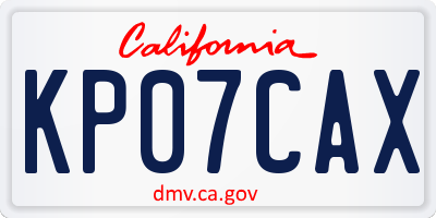 CA license plate KP07CAX