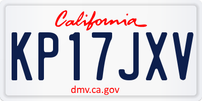 CA license plate KP17JXV