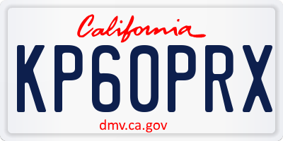 CA license plate KP60PRX