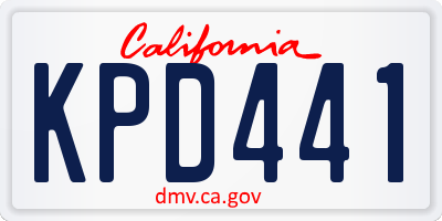 CA license plate KPD441