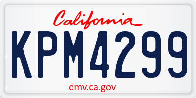 CA license plate KPM4299