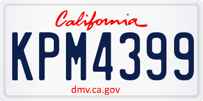 CA license plate KPM4399