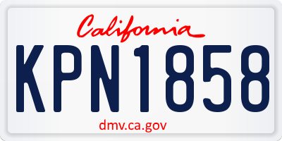 CA license plate KPN1858