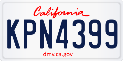 CA license plate KPN4399