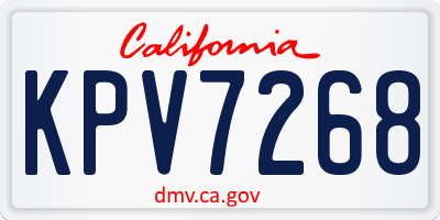 CA license plate KPV7268