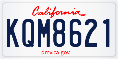 CA license plate KQM8621