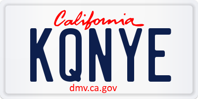 CA license plate KQNYE