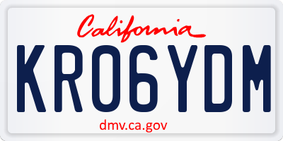 CA license plate KR06YDM