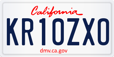 CA license plate KR10ZXO