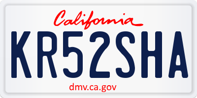 CA license plate KR52SHA