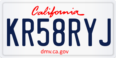 CA license plate KR58RYJ