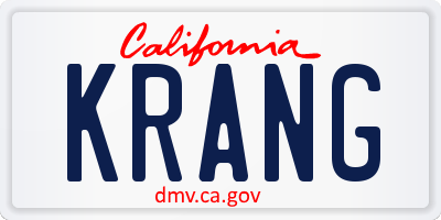 CA license plate KRANG