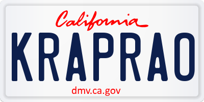 CA license plate KRAPRAO