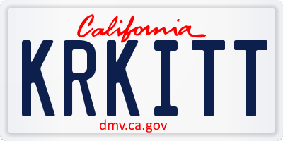 CA license plate KRKITT