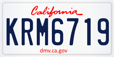 CA license plate KRM6719