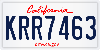 CA license plate KRR7463