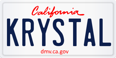 CA license plate KRYSTAL