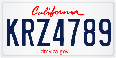 CA license plate KRZ4789