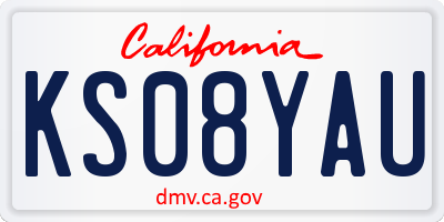 CA license plate KS08YAU