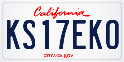 CA license plate KS17EKO