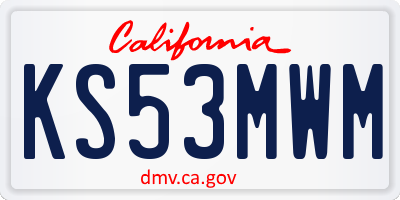 CA license plate KS53MWM