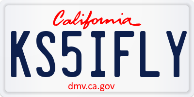 CA license plate KS5IFLY