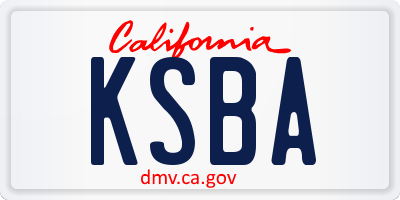 CA license plate KSBA