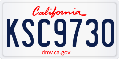 CA license plate KSC9730