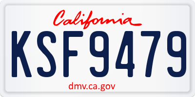 CA license plate KSF9479