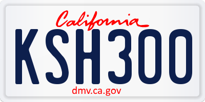 CA license plate KSH300