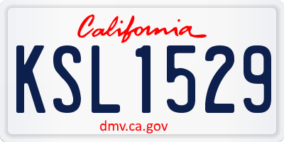 CA license plate KSL1529