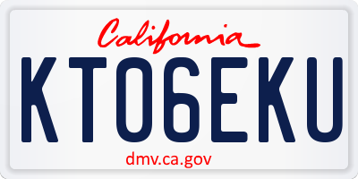 CA license plate KT06EKU