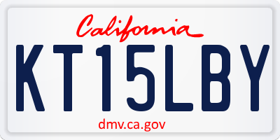 CA license plate KT15LBY