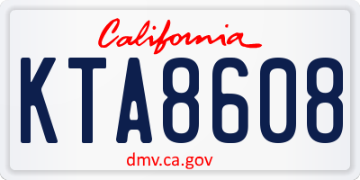 CA license plate KTA8608