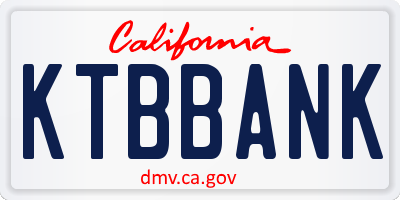 CA license plate KTBBANK