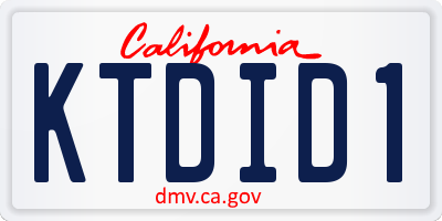 CA license plate KTDID1