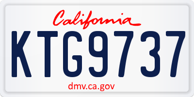 CA license plate KTG9737