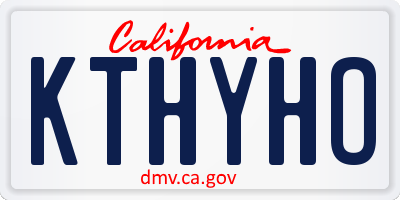 CA license plate KTHYHO