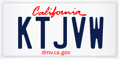 CA license plate KTJVW