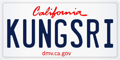 CA license plate KUNGSRI