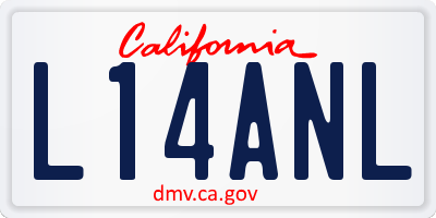 CA license plate L14ANL