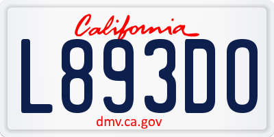 CA license plate L893DO