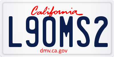 CA license plate L90MS2