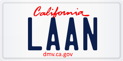 CA license plate LAAN