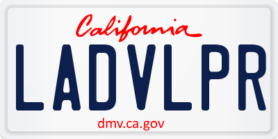 CA license plate LADVLPR